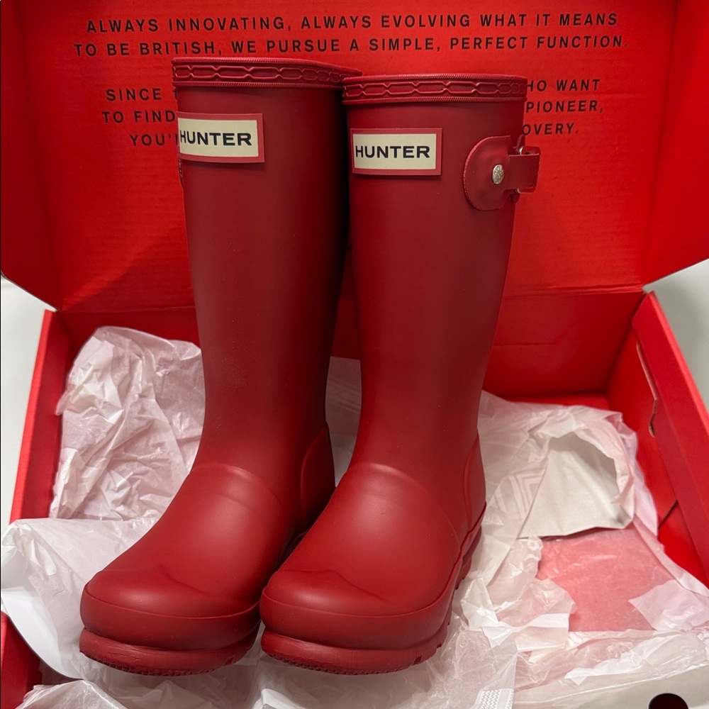 Brand New Hunter Kids Red Rain Boots